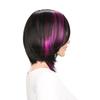 Synthetic Hair Purple Mixed Black Wigs for Women Short Bob Wig with Long Bangs Trendy Drag Wigs Straight Style Cosplay Wig Bobs