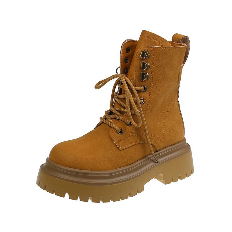 

Модная женская обувь с круглым носком, женские ботильоны 2024, новая мода, шнуровка, однотонные, на массивном каблуке, современные женские туфли, Zapatillas Mujer 40