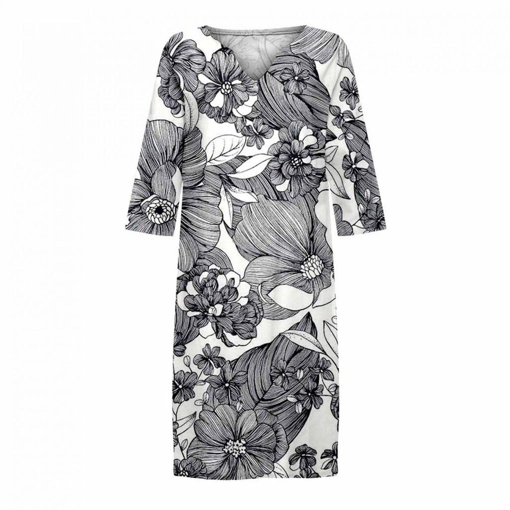 Women's  V-Neck Short Sleeve Dress  Casual Print Dress Beach Dresses Boho Dress