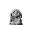 Lustige Totenkopf Skelett Figur, Einzigartige Harzstatue, Schreibtischdekoration, Gothic Sammlerstück, Halloween Geschenk, Heimverzierung, Lila Umhang, 4 Zoll