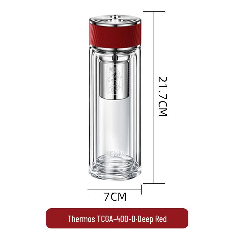 THERMOS 400ml Double-Layer High Temperature Glass Cup