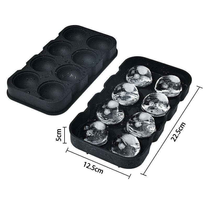 6-Cavity Large Silicone Ice Cube Tray - Easy Release & Quick Freeze Ice Ball Mold