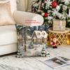 Christmas Snowy Village Pillowcase: 2D Flat Printed For Festive Charm! Sofa Cushion Cover, New Year Home Decoration