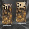 Chic Black Base with Gold mobile phones Glass phone case for iphone 17 pro max cover for iPhone 17 16 15 14 13 12 11pm Pro Plus
