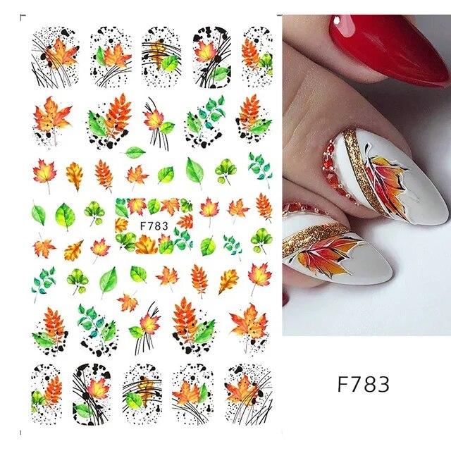 3D Nail Stickers Flowers Pink Purple Blossom Florals Leaves Decals Nail Art Adhesive Sliders Charms Manicure Decorations TRCA769
