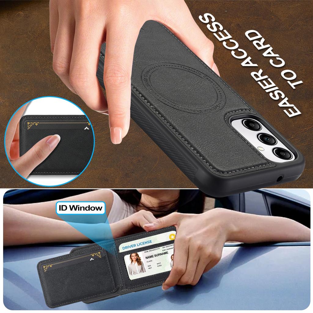 For Samsung Galaxy A54 5G Magnetic Case Detachable Card Holder Leather+TPU Mobile Cover