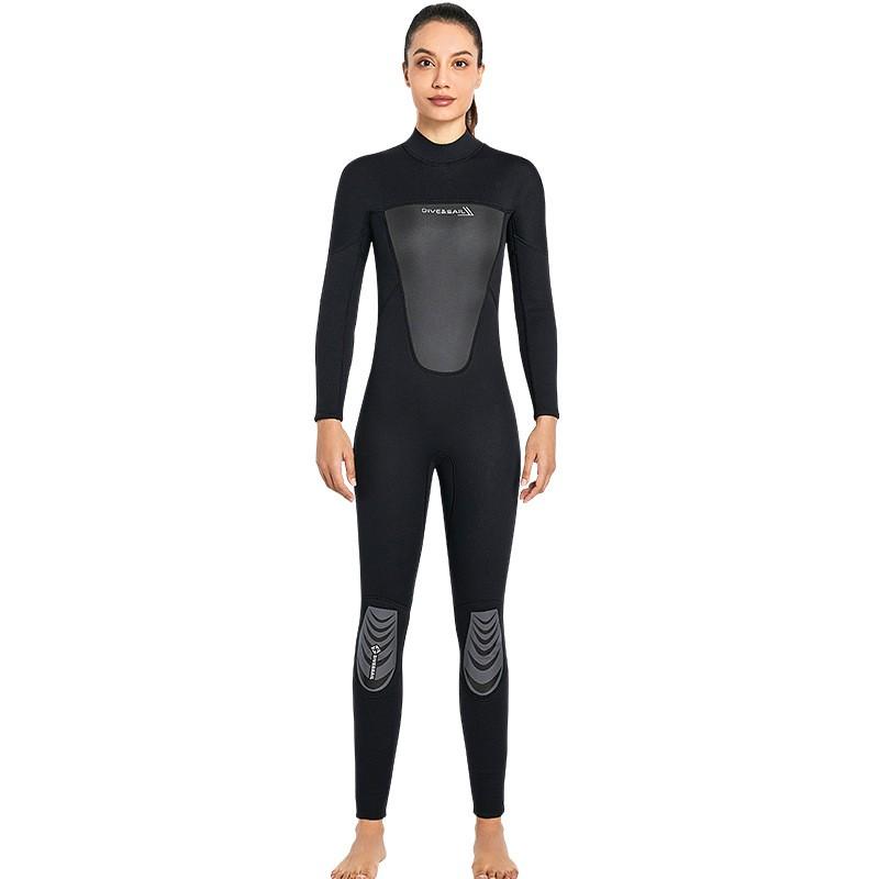 

3MM Diving Suit Male Couple Snorkeling Surfing Female One-piece Long-sleeved Warm Cold-proof Swimming Pants M