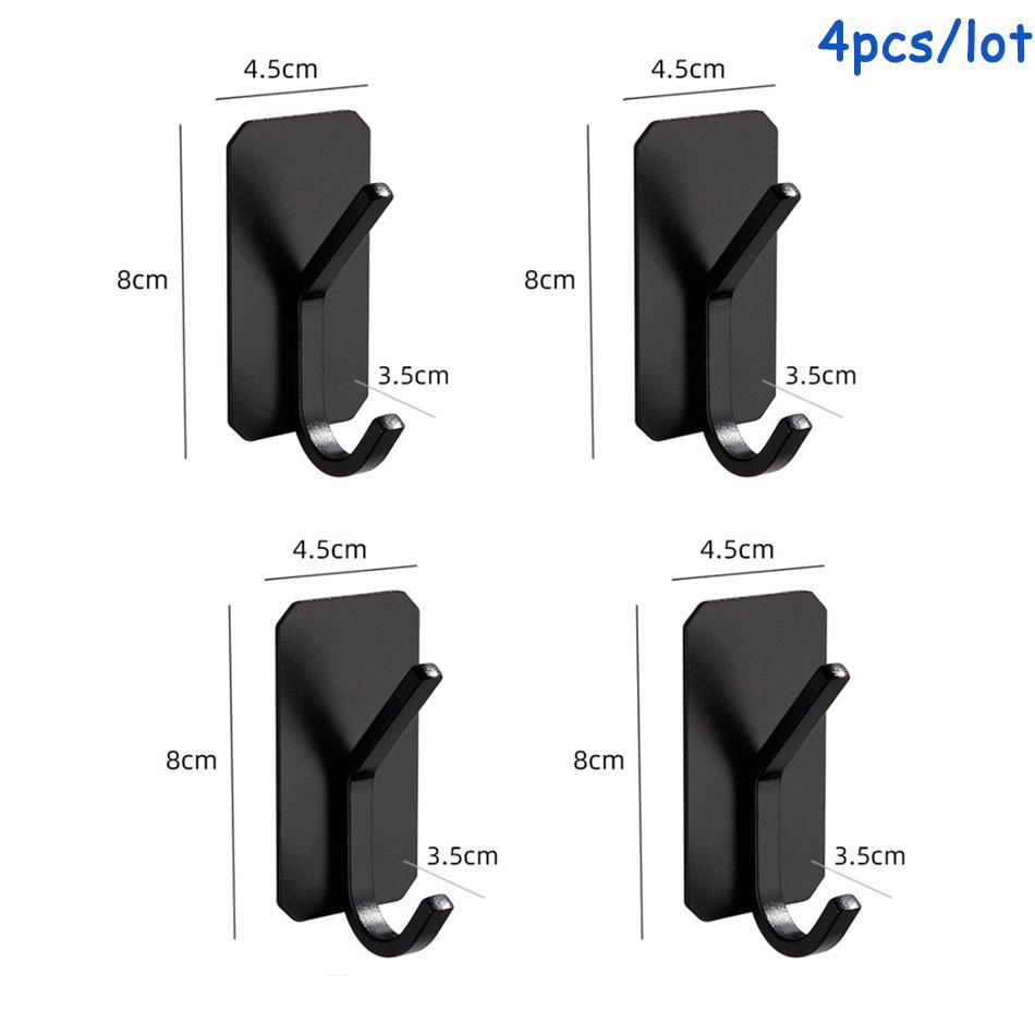 

4 шт./лот настенный крючок клейкий матовый золотой черный серебристый кухонный полотенце для ванной комнаты ключ халат дверные крючки для хранения вешалки держатель алюминий