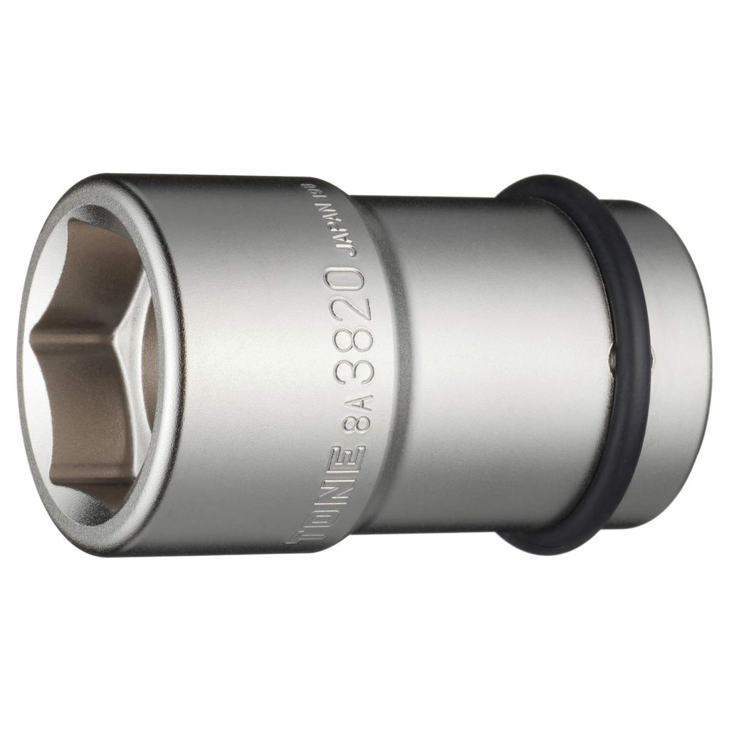 TONE Wheel Nut Combination Socket 38 x 20mm Hex Size 8A-3820, 25.4mm (1") Drive,