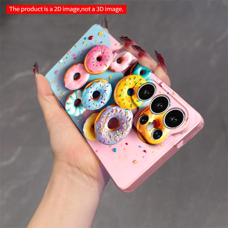 2DFlat Samsung Phone Case Pastel Donuts Burst of Color Phone Case Applicable To Galaxy S23 S24 S25ULTRA S26 A12 A14 A15 A16 A54 A55