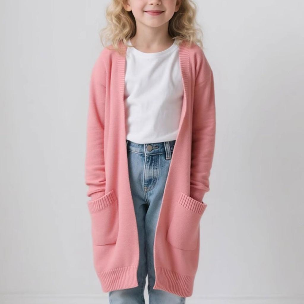 Damenmode - Farbiger übergroßer Strickcardigan mit Tasche, langer Pullover, Freizeitjacke