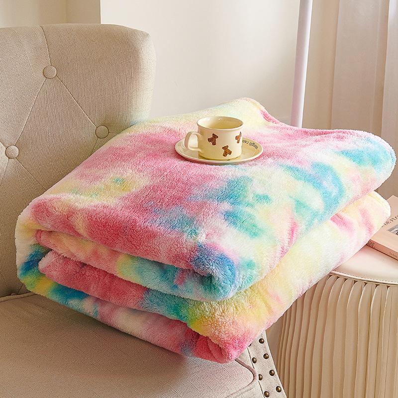 Super Soft Faux Fur Throw Blanket for Couch Dark Rainbow Sherpa Fuzzy Plush Warm Blanket for Sofa Bed Dark Rainbow, Kids Warm Throw Blanket for Bed