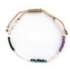 Amethyst braided bracelet for women, crystal bracelet with lapis lazuli, amethyst square spacer, flat knot braided bracelet, colorful crystal braided