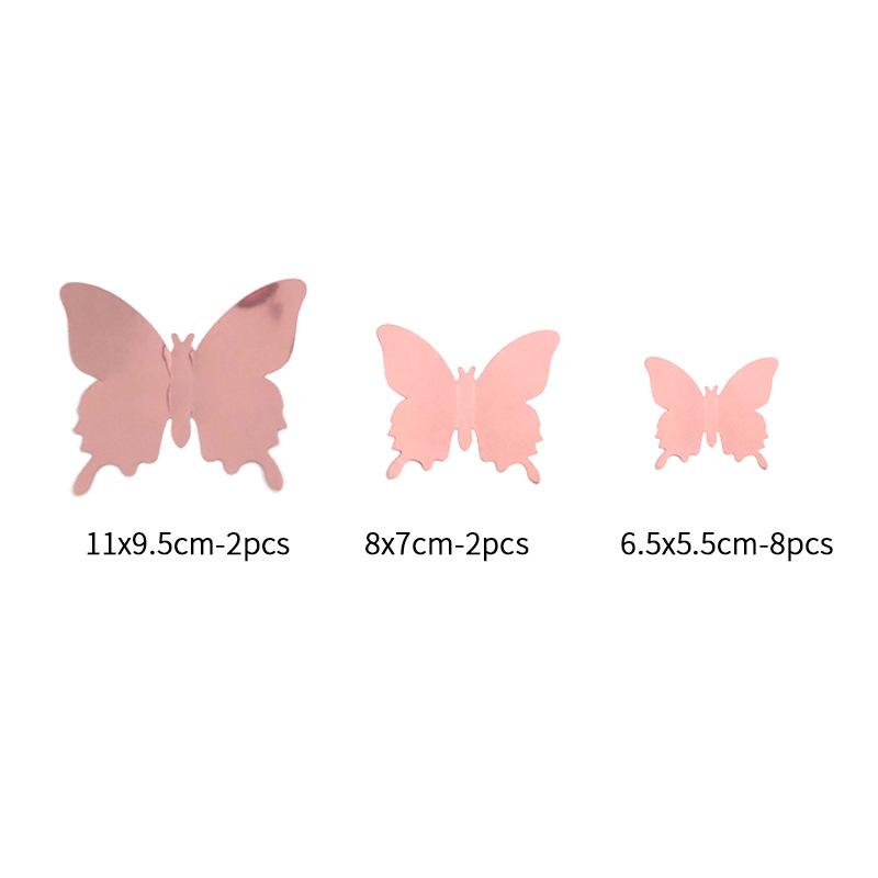 12Pcs/lot 3D Butterfly Mirror Wall Sticker Decal Wall Art Removable Wedding Decoration Kids Room Decoration Sticker