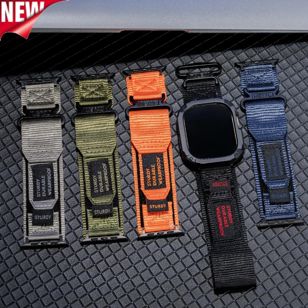 Cinturino in Nylon + Custodia per Apple Watch Ultra Band 42 46mm 49mm 44mm 41mm 45mm 40mm Braccialetto Sportivo Tattico per Iwatch Serie 10 9 8 7