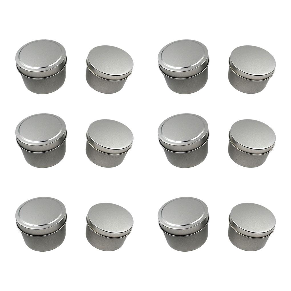 

12 шт./лот металлические банки для свечей, легко моющиеся и герметичные контейнеры для хранения, круглые металлические банки
