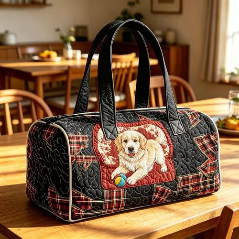 TEMU Quilted Travel Bag Fashion Print Womens Yoga Tote Gym