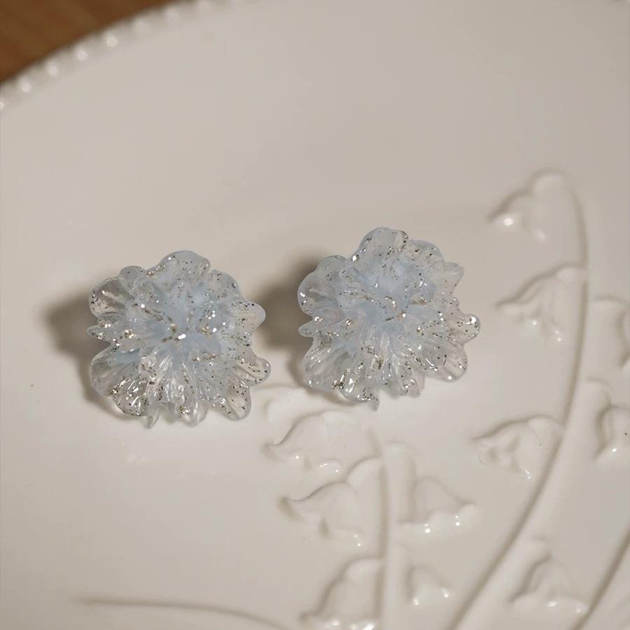 Translucent Flower Dangle Earrings - Sweet, High-End Design for Women