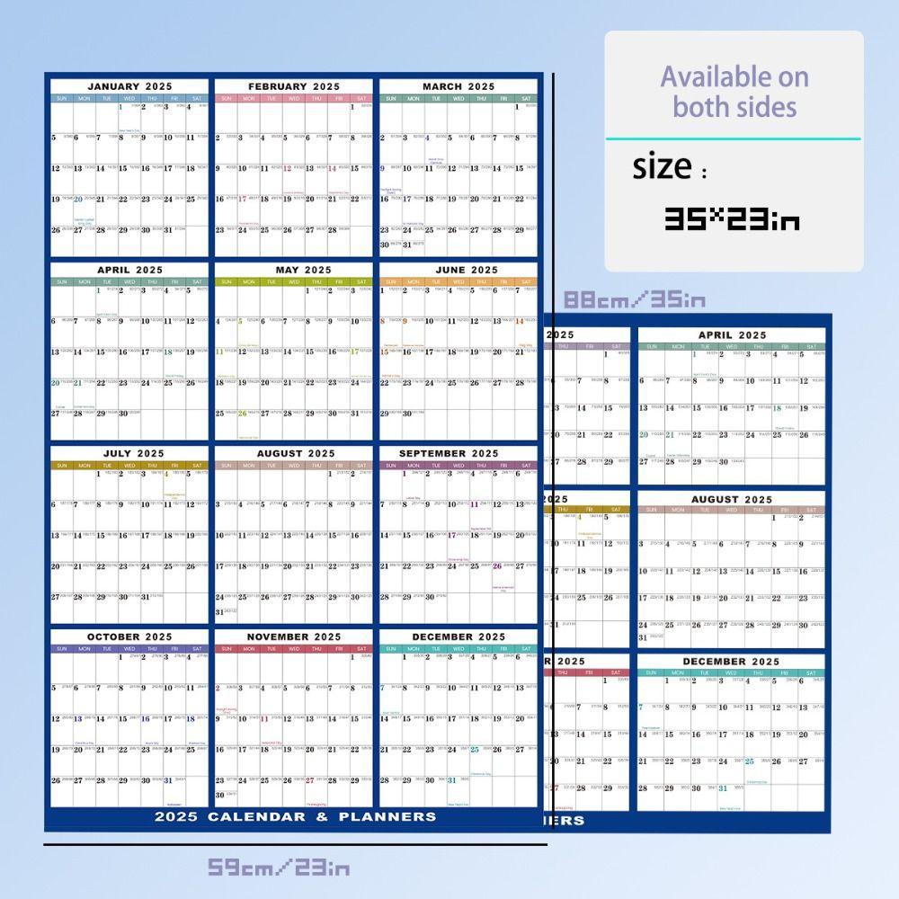 Hanging Planning Wall Calendar Double-sided Planner Digital Schedules  Home Office