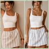 Drawstring Skorts Women Loose Fit Pajama Pants Trendy Mini Shorts Skirt  Sleepwear