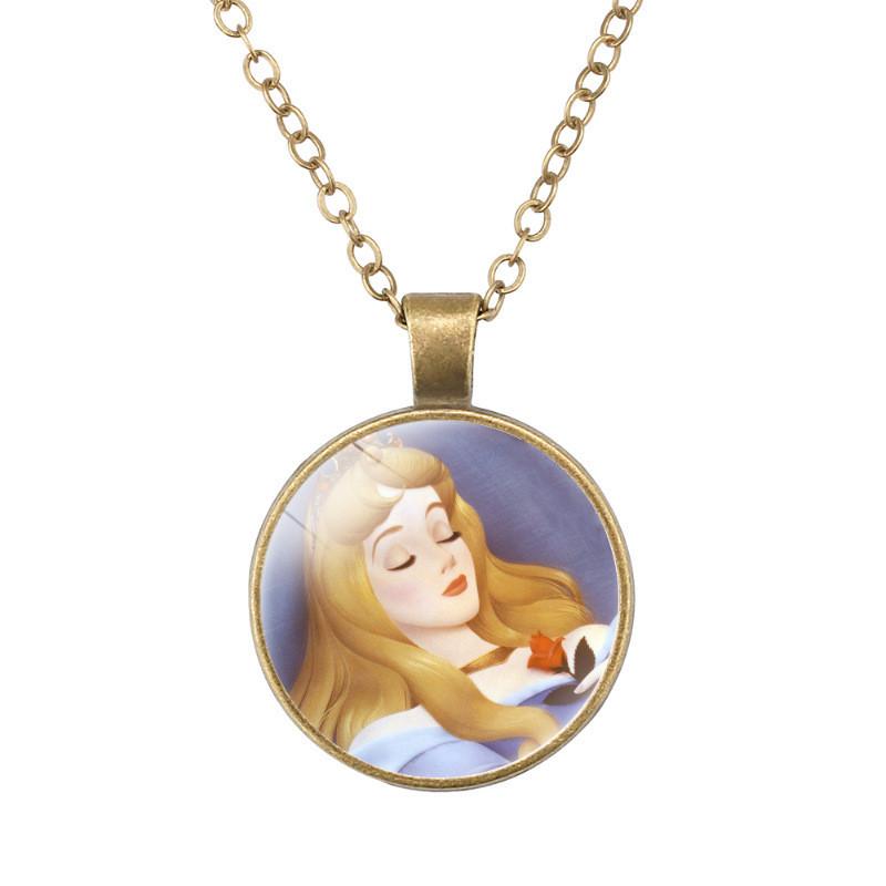 Affascinante Collana con Ciondolo Gemma del Tempo Ariel Sirenetta Gioielli Principessa Cartone Animato