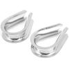 14MM Stainless Steel Marine Wire Rope Clamps Cable Protective Ring Thimbles Clamps