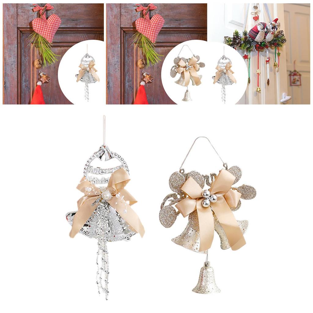 Christmas Bell Pendant Holiday Hanging Charm PVC Christmas Tree Ornament for Festive Home Door Window Decoration