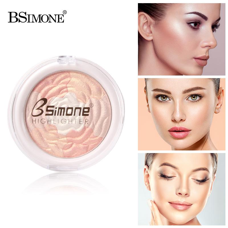 Bsimone Diamond Highlighter Powder Palette Glitter Face Contour Brighten Makeup Shimmer Ultra-Concentrated Illuminate Cosmetic