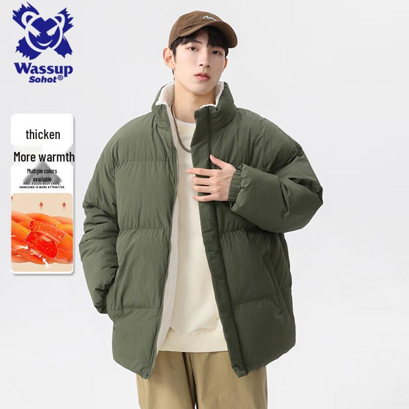 Wassup Sohot Men's Stand Collar Padded Winter Jacket