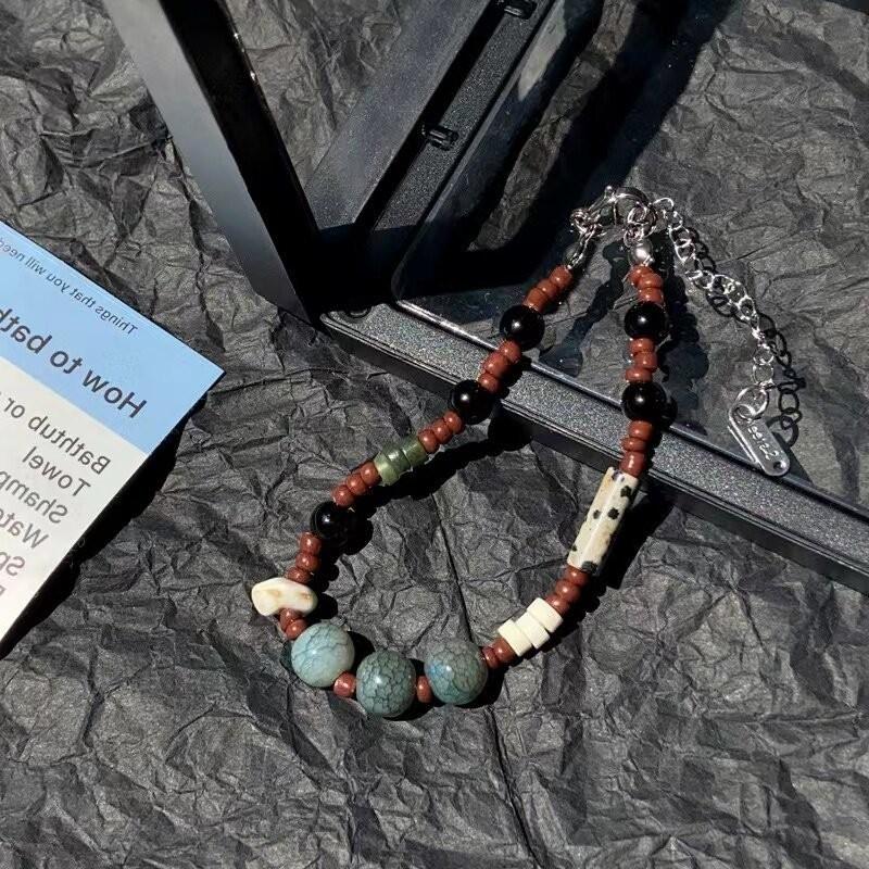 Vintage Geometric Natural Stone Bracelet For Men And Women Artistic Jewelry Ethnic
