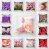 Floral Print Throw Pillow Cover Living Room Sofa Decor Car Office Seat Cushion   Home  45x45 Cm