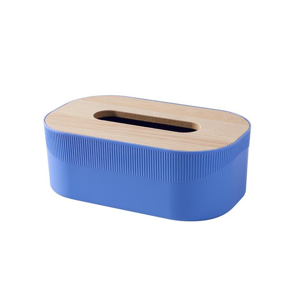 Nordic Simplicity Style Tissue Box with Wooden Cover Large Desktop Napkin Box Multi-purpose Waterproof Kitchen Storage Paper Box