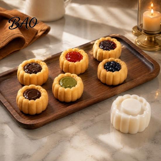Detachable Pastry Cutter Double-Headed Mooncake Mold, Sunflower Pattern Reusable ABS Hand-Press Easy Creative Cookie Stamp Press Cleaning Kitchen