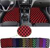 4PCS Racing Plush Car Floor Mats Universal Front & Rear Vehicle Carpets Anti Slip Lightweight Auto Decor  Red