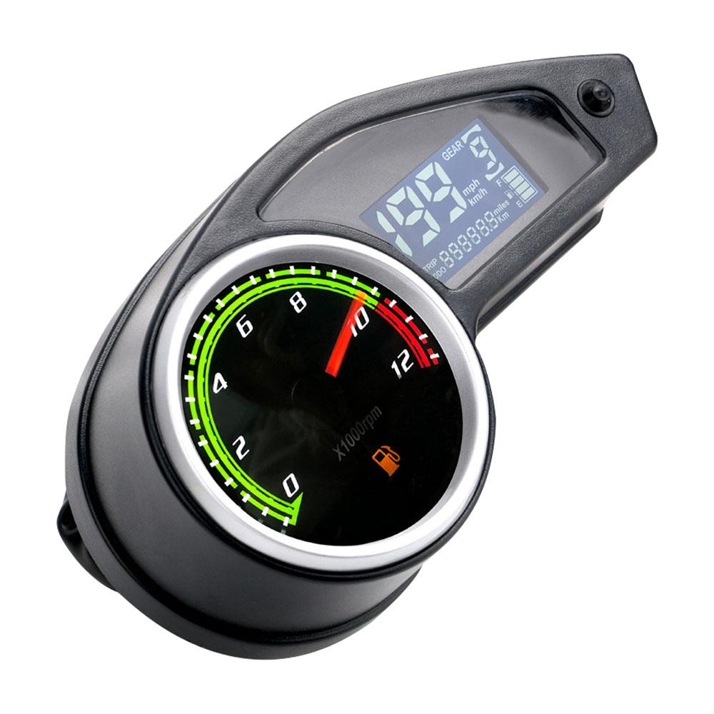 Motorrad Geschwindigkeitsmesser LCD Digital Kilometerzähler Tacho Kraftstoffanzeige Universelles Modifiziertes Zubehör
