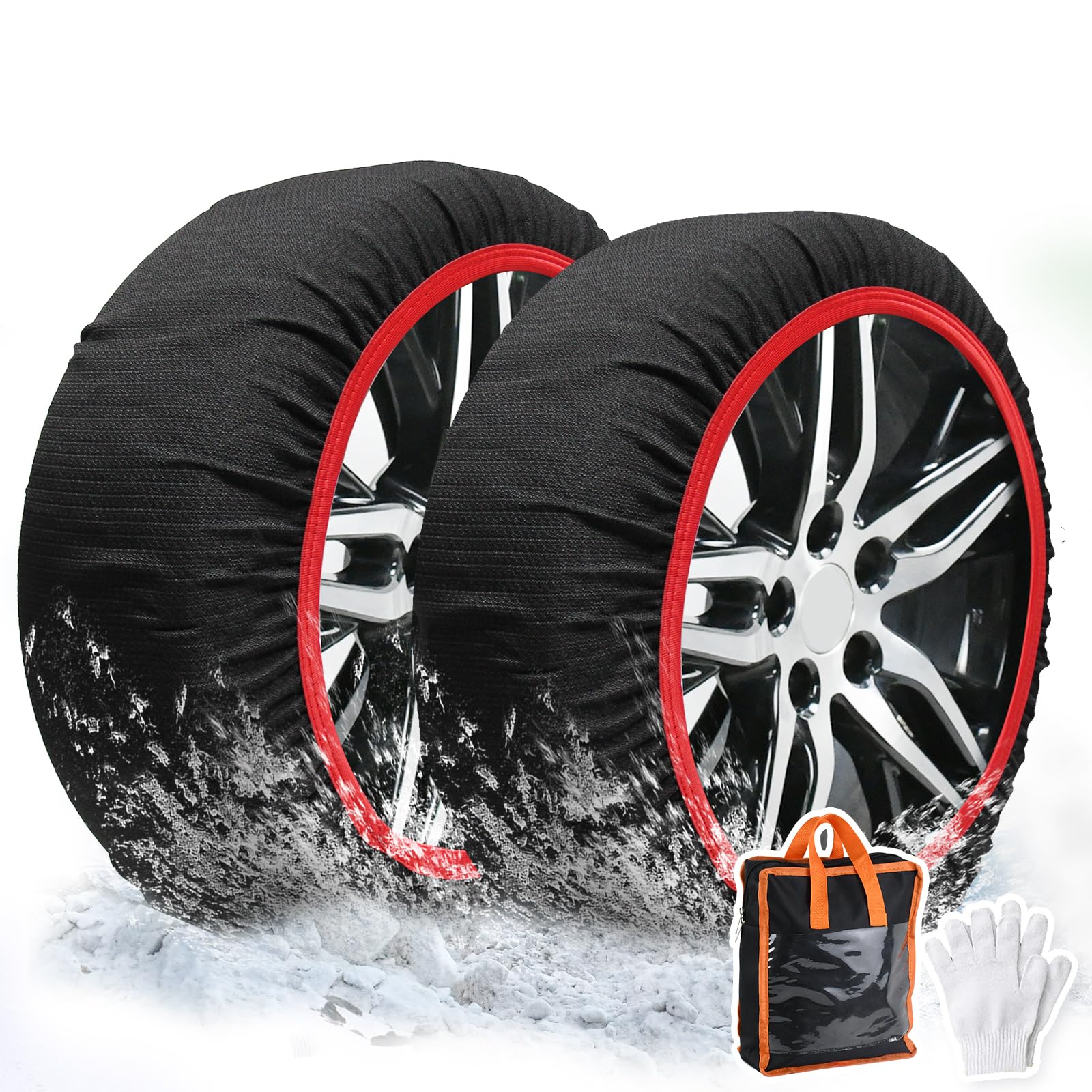 

leehuwai Тканевые шинные носки для двух ведущих колес для легкой езды без домкрата, низкие, низкие, зимние, снежные, ледяные, для экстренных ситуаций, совместимые с цепями, колесами,