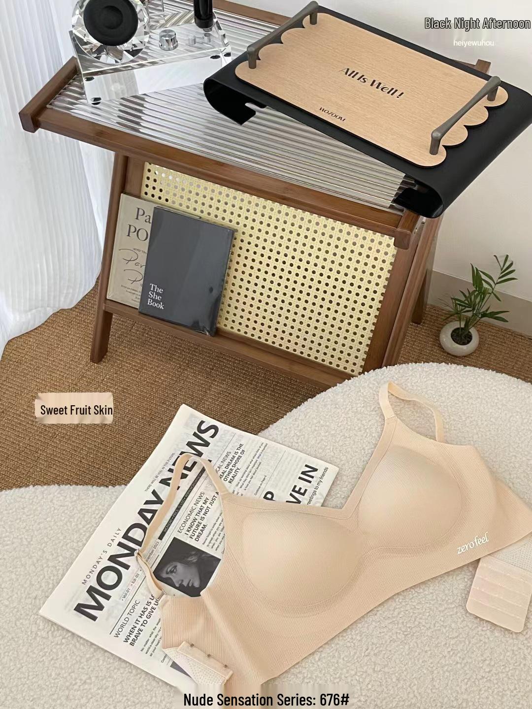 

Бесшовный поддерживающий массажный бюстгальтер Zhumiqi: Мягкий, Средней толщины, Удобная посадка, Ощущение обнаженности. M/34/75