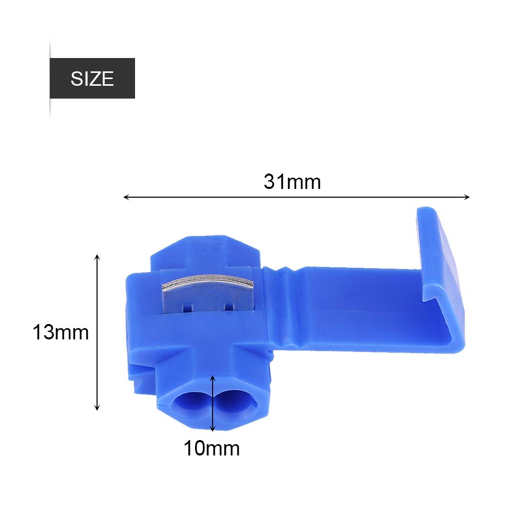 50pcs Blue Lock Quick Wire Splice Clips Terminal Connectors 0.72 2.5mm2