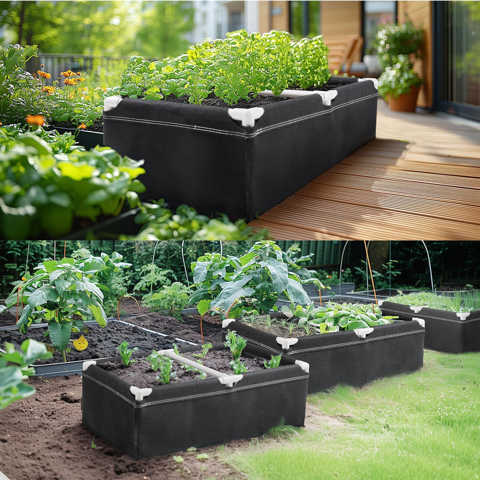Fabric Garden Raised Bed Rectangular Vegetable Growing Nursery Pot Raised Garden Grow Bed With Frame For Vegetable Strawberries