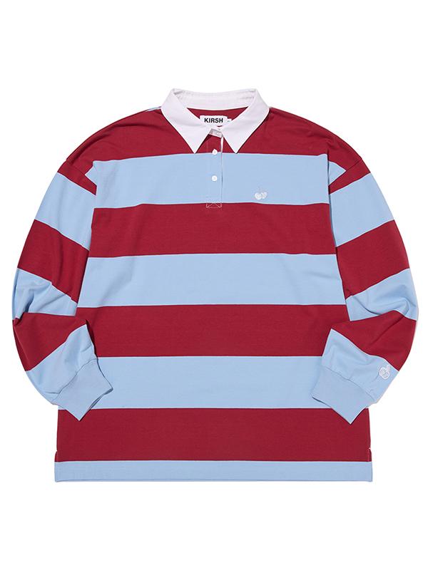 KIRSH Striped Rugby Loose Fit T-Shirt [Sky]