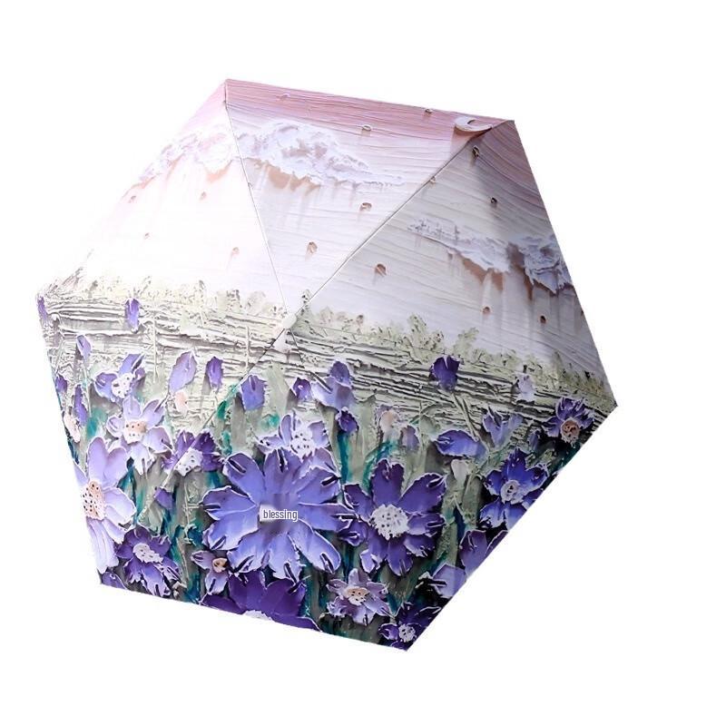Nanqiao Mini Flat Six-Fold Sun/Rain Umbrella