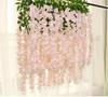 Artificial Wisteria Flower Garland: Violet Hanging Silk Vine for Weddings and Ceiling Decor