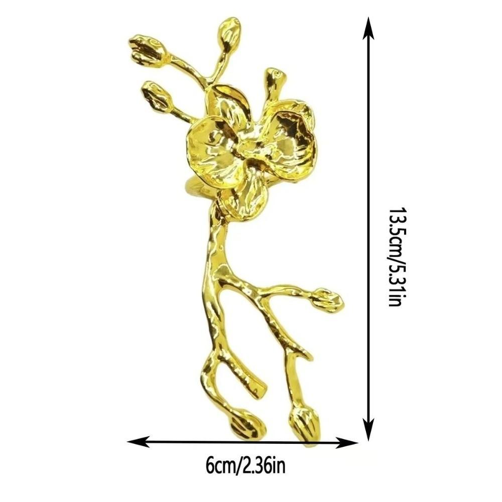 2PCS Gold/Silver Napkin Buckle Luxury Serviette Ring Plum Blossom Napkin Ring  Banquet