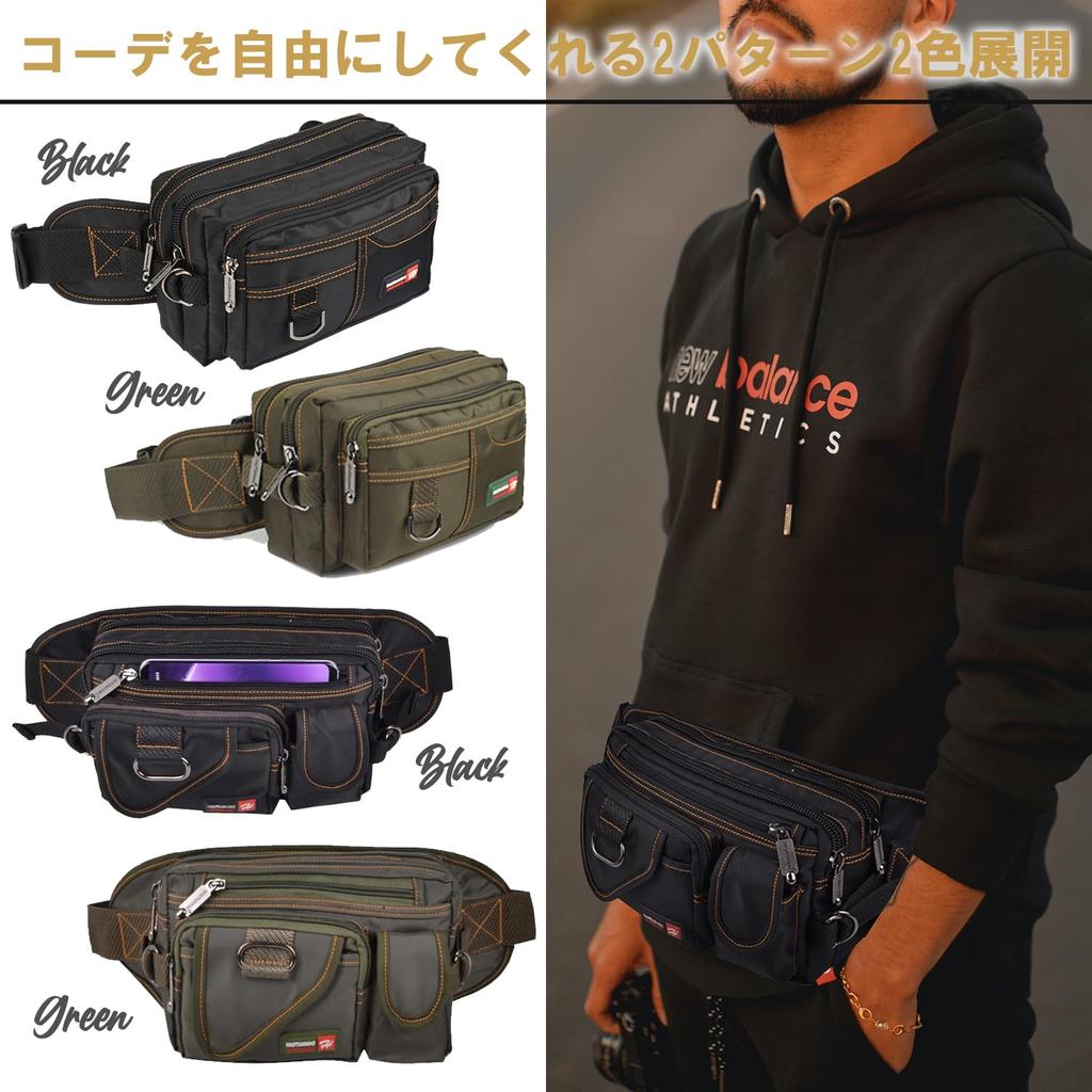 LEZARINO Waist Large for Men and Women Pouch, Multifunctional, Waterproof, Capacity, Unisex, (Black-2)