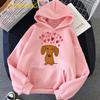 Roztomilý jezevčík Dog Love Kreslený potisk Mikina Velké velikosti Ženy Mikiny Harajuku Kawaii Zimní Teplý Dámský Pulovr Streetwear