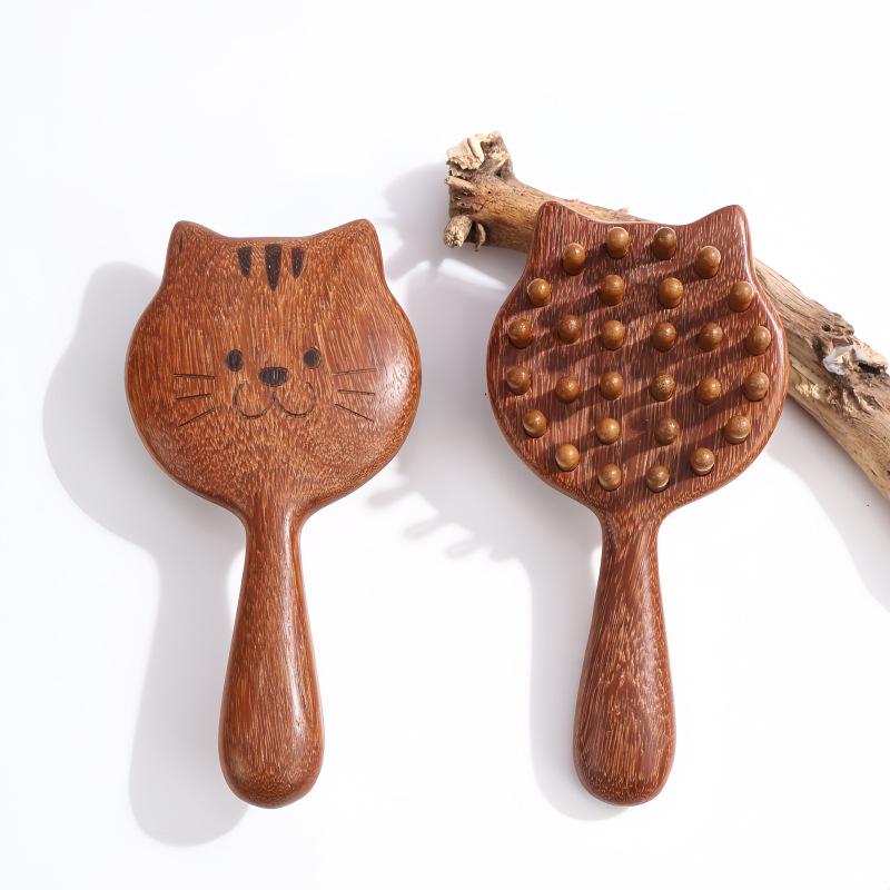 Non-Pear Wood Meridian Massage Brush: Full Body Meridian Dredging, Fat Burning, Abdomen Scraping with Pure Brass.
