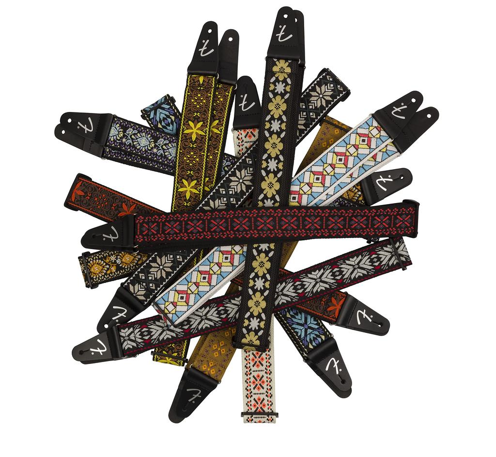 Fender Canadian instrument strap Pasadena Woven Orange Strap, Wallflower, 2"