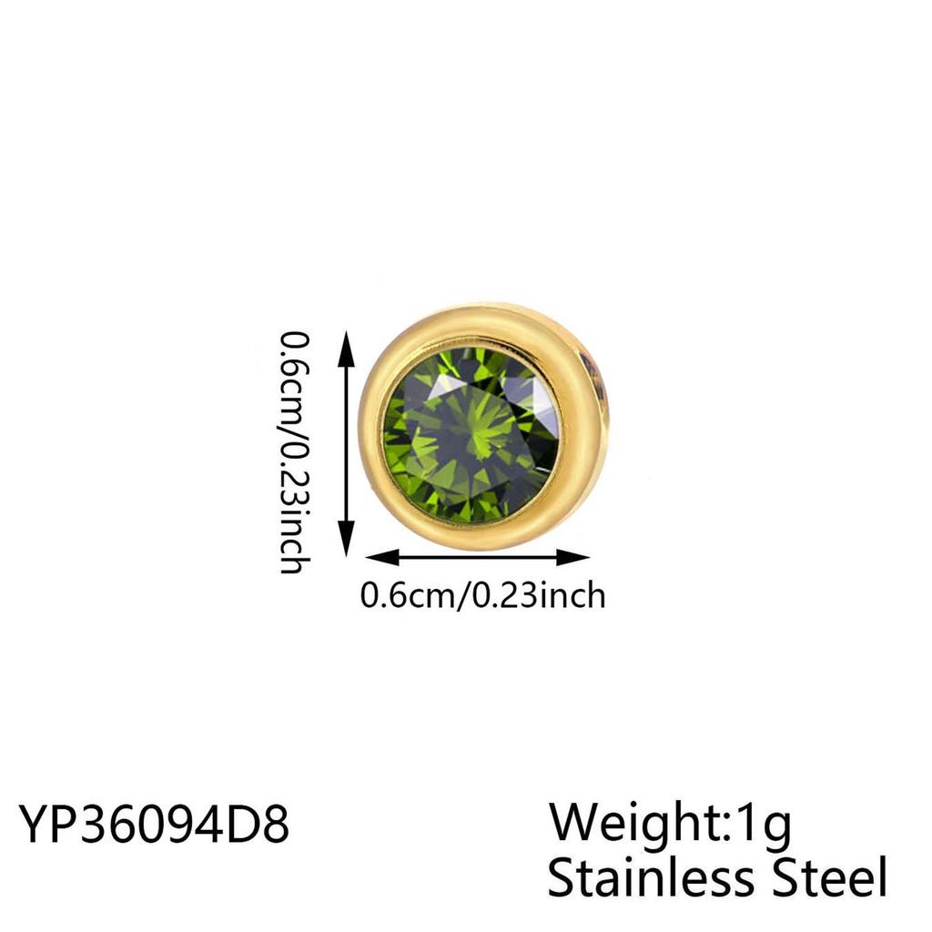 Stainless Steel Rhinestone Inlaid Necklace and Bracelet DIY Round Pendant Charms