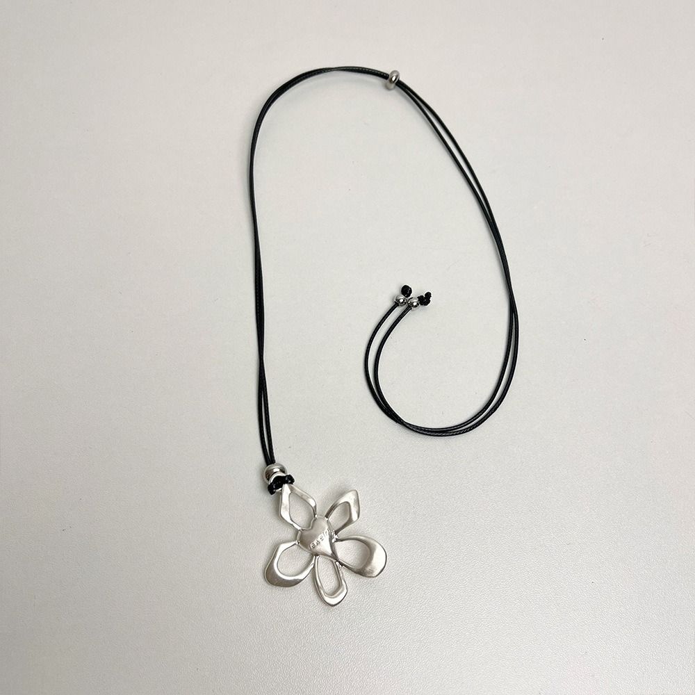 Řetězový kovový květinový náhrdelník Choker Řetízkový náhrdelník na svetr Temperamentní dlouhý řetízkový náhrdelník Dárek