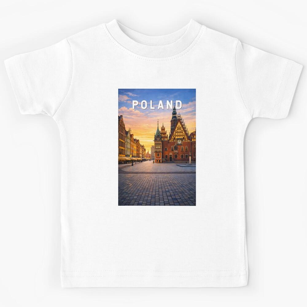 Poland Illustration Travel Art Vintage Kids T-Shirt 110